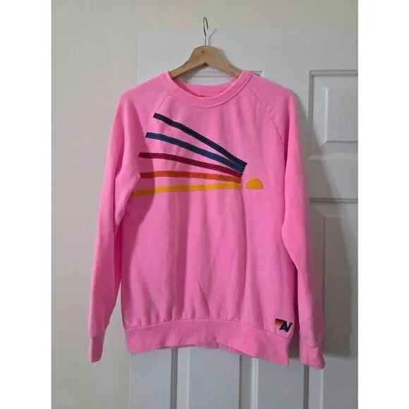 Aviator nation Daydream Crew Sweatshirt, Neon Pink M - Picture 1 of 7